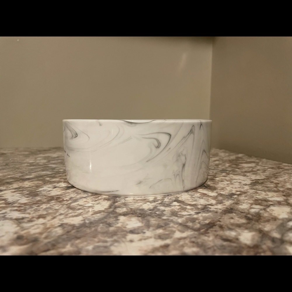 Small non skid ceramic marble bowl